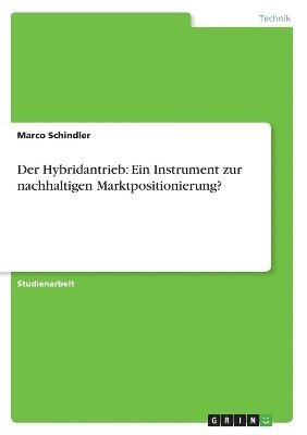 Marco Schindler - Hybridantrieb, Häftad