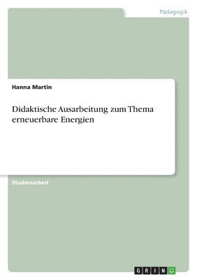 Hanna Martin - Didaktische Ausarbeitung zum Thema erneuerbare Energien, Häftad