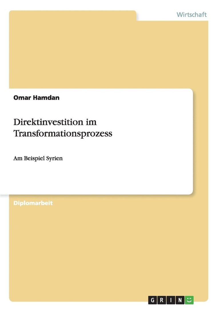 Omar Hamdan - Direktinvestition im Transformationsprozess, Häftad