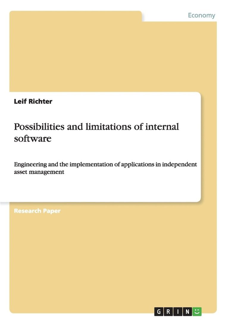 Leif Richter - Possibilities and limitations of internal software, Häftad