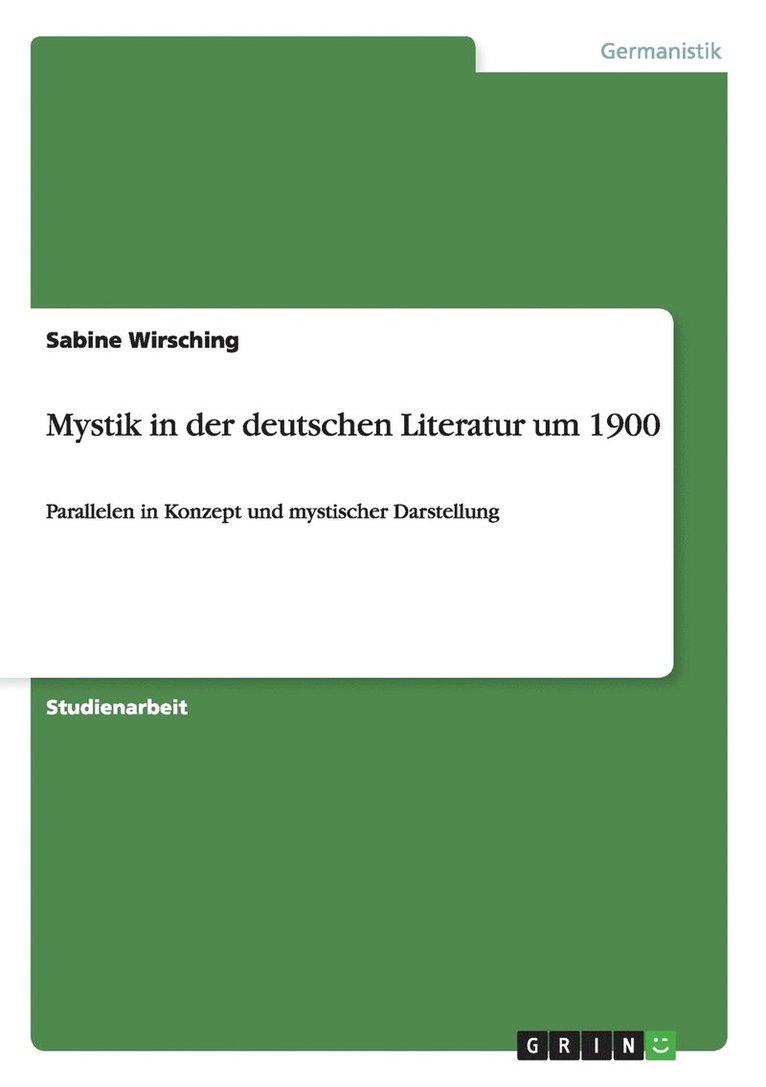 Sabine Wirsching - Mystik in der deutschen Literatur um 1900, Häftad