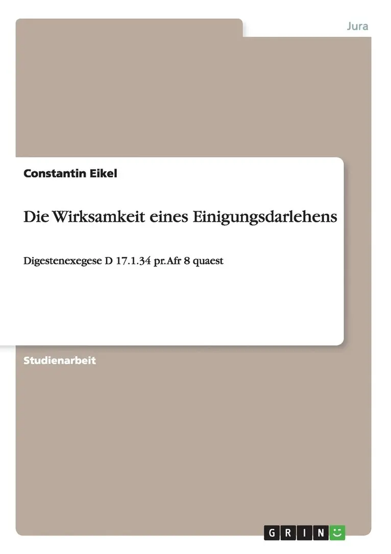 Constantin Eikel - Wirksamkeit eines Einigungsdarlehens, Häftad. Tillgänglighet: Lägg i varukorg