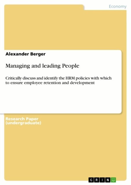 Alexander Berger - Managing and leading People, E-bok