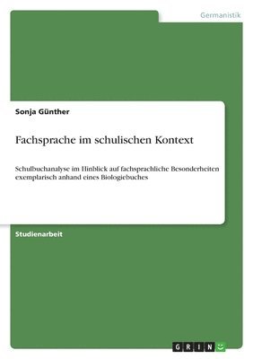 Sonja Günther - Fachsprache im schulischen Kontext, Häftad