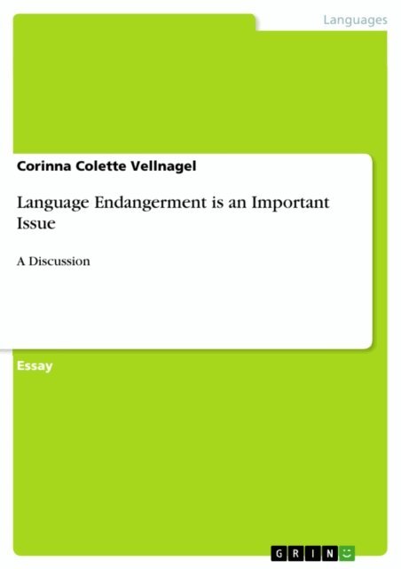 Corinna Colette Vellnagel - Language Endangerment is an Important Issue, E-bok