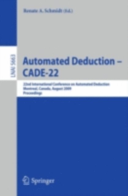 Renate Schmidt - Automated Deduction - CADE-22, E-bok