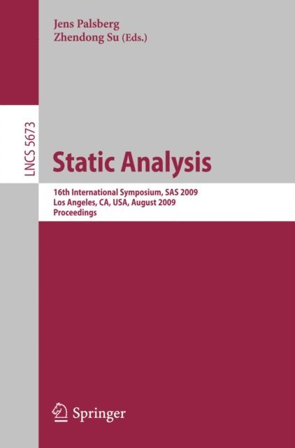 Zhendong Su, Jens Palsberg - Static Analysis, E-bok