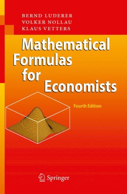 Klaus Vetters, Volker Nollau, Bernd Luderer - Mathematical Formulas for Economists, E-bok