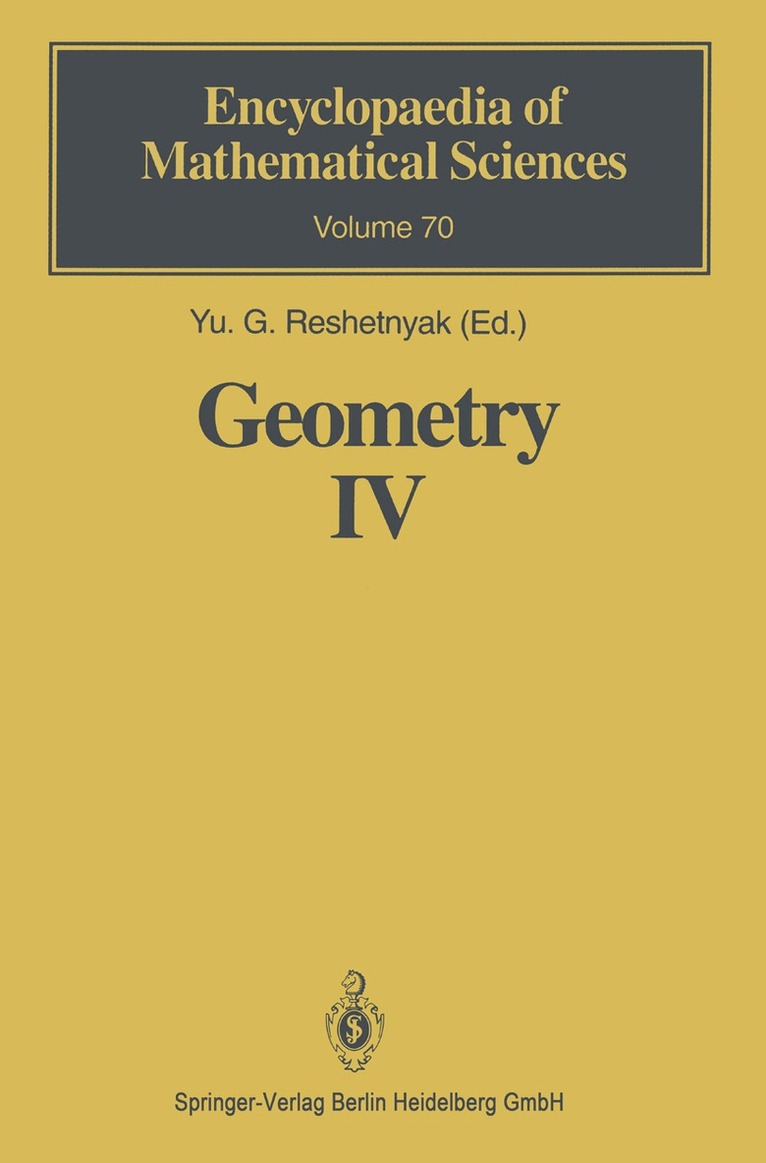 Yu.G. Reshetnyak - Geometry IV, Häftad