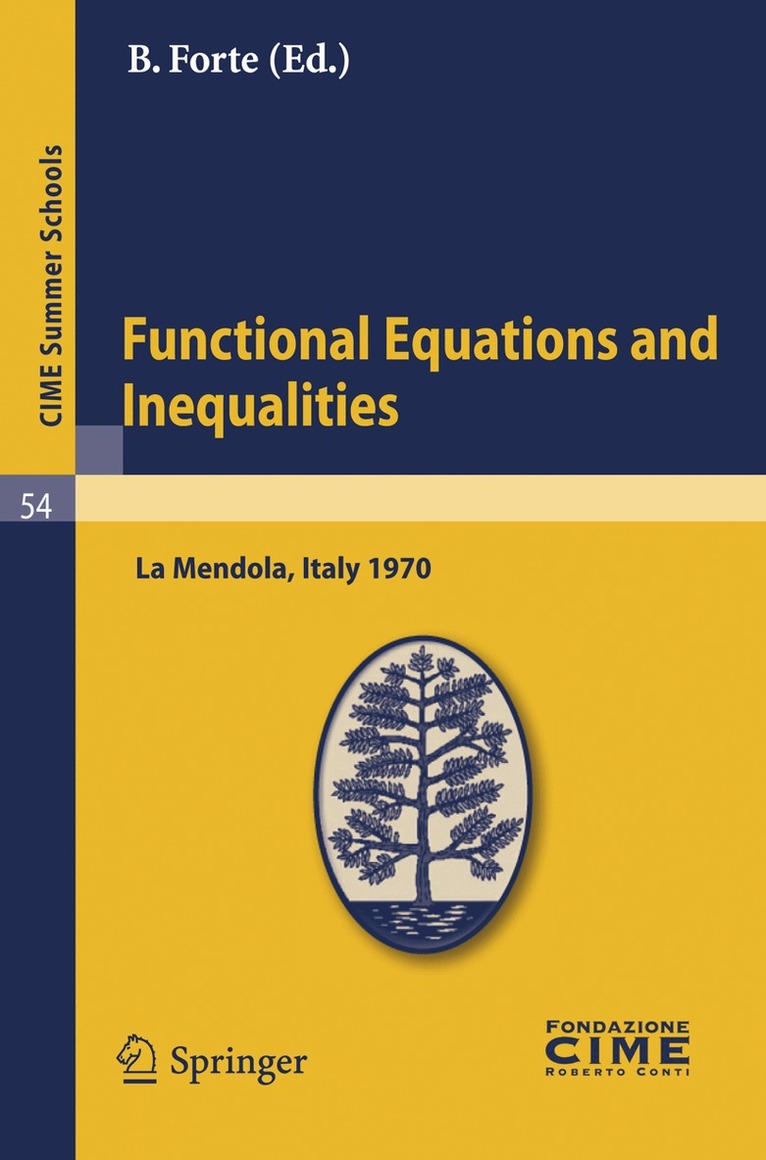 B. Forte - Functional Equations and Inequalities, Häftad