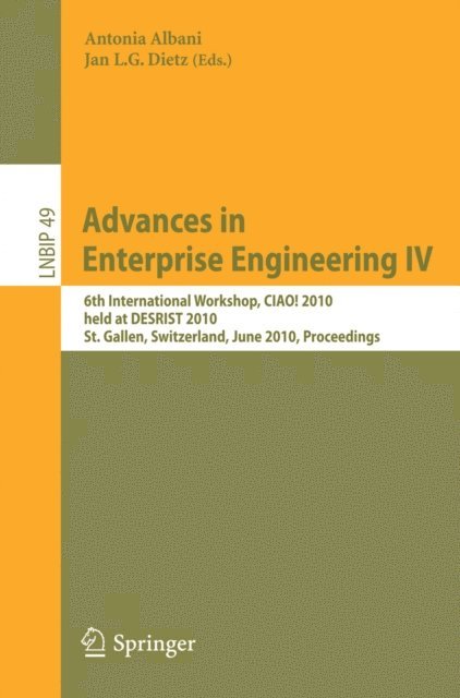 Jan Dietz, Antonia Albani - Advances in Enterprise Engineering IV, E-bok