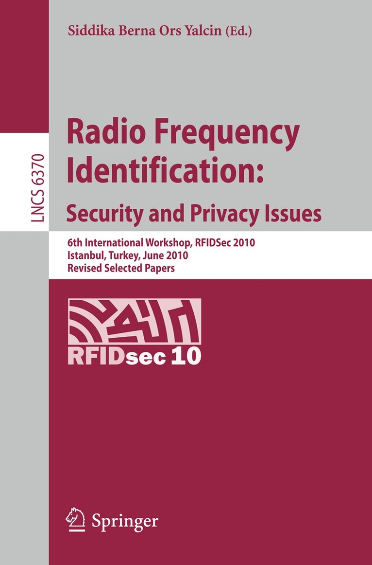 Siddika Berna Ors Yalcin - Radio Frequency Identification: Security and Privacy Issues, Häftad