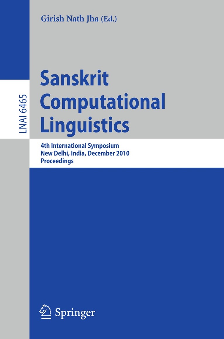 Girish Nath Jha - Sanskrit Computational Linguistics, Häftad