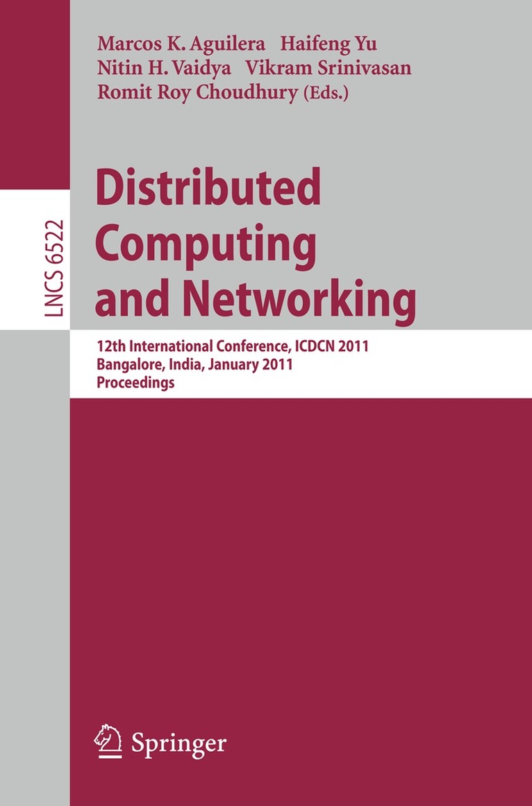 Marcos K. Aguilera, Haifeng Yu, Nitin H. Vaidya, Vikram Srinivasan, Romit Roy Choudhury - Distributed Computing and Networking, Häftad