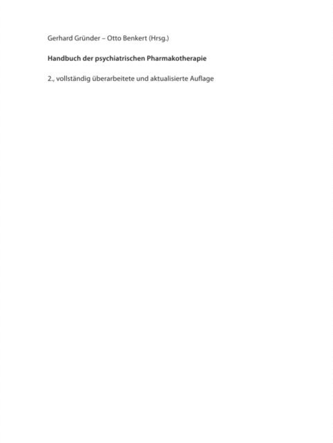 Otto Benkert, Gerhard Grunder - Handbuch der Psychopharmakotherapie, E-bok