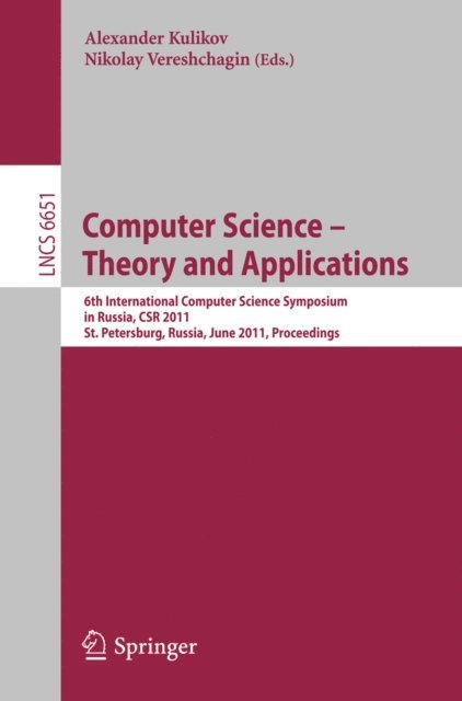 Nikolay Vereshchagin, Alexander Kulikov - Computer Science - Theory and Applications, E-bok