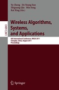 Wireless Algorithms, Systems, and Applications