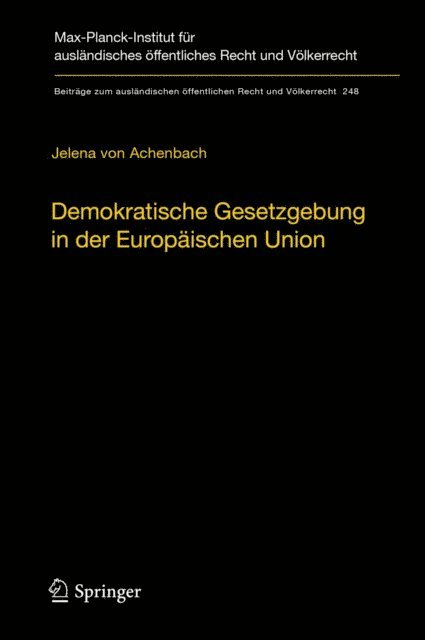 Jelena von Achenbach - Demokratische Gesetzgebung in der Europäischen Union, E-bok