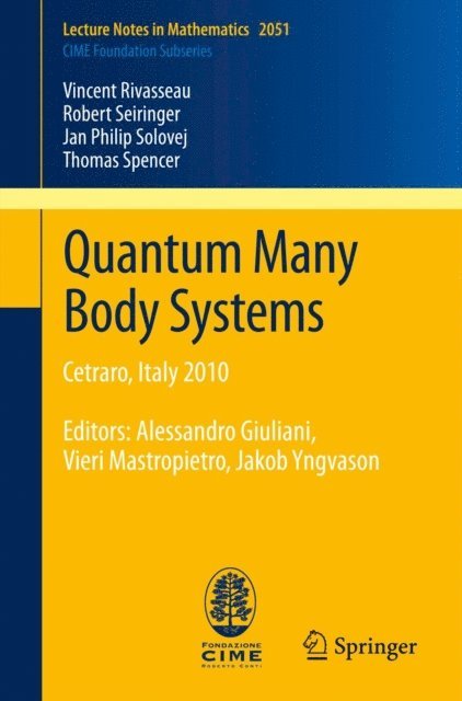 Thomas Spencer, Jan Philip Solovej, Robert Seiringer, Vincent Rivasseau - Quantum Many Body Systems, E-bok