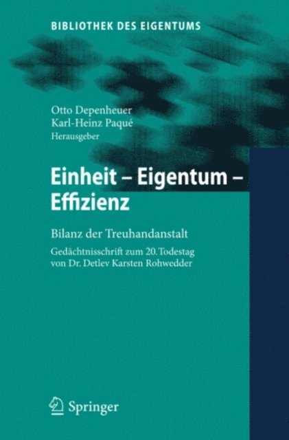 Karl-Heinz Paque, Otto Depenheuer - Einheit - Eigentum - Effizienz, E-bok