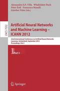 Artificial Neural Networks and Machine Learning -- ICANN 2012