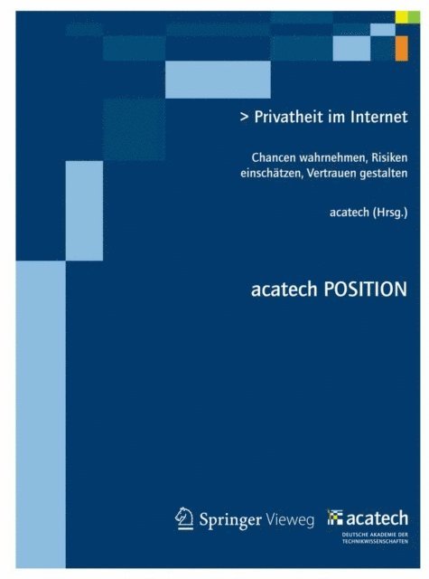. acatech - Privatheit im Internet, E-bok