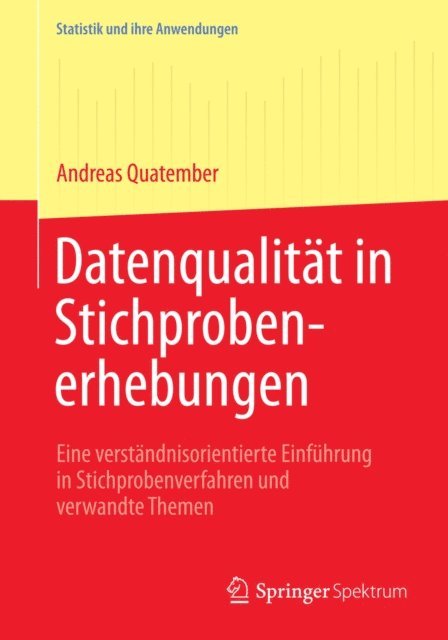 Andreas Quatember - Datenqualität in Stichprobenerhebungen, E-bok