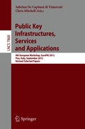 Public Key Infrastructures, Services and Applications