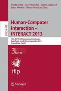 Human-Computer Interaction -- INTERACT 2013