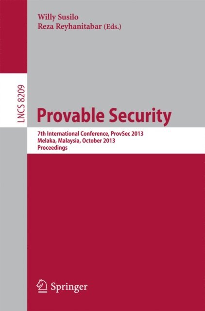 Reza Reyhanitabar, Willy Susilo - Provable Security, E-bok