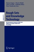 Rough Sets and Knowledge Technology