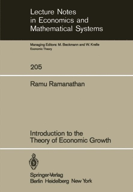 R. Ramanathan - Introduction to the Theory of Economic Growth, E-bok
