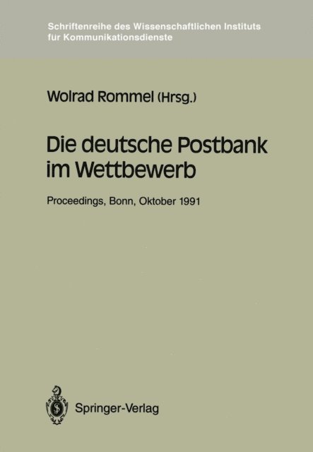 Wolrad Rommel - Die deutsche Postbank im Wettbewerb, E-bok