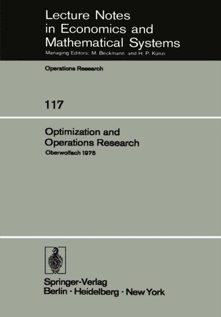 K. Ritter, W. Oettli - Optimization and Operations Research, E-bok
