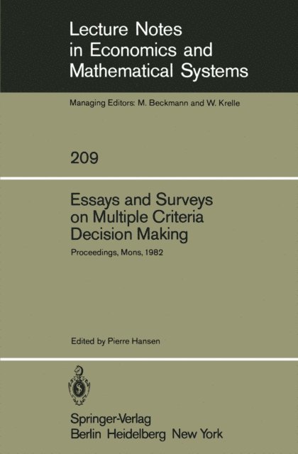 P. Hansen - Essays and Surveys on Multiple Criteria Decision Making, E-bok
