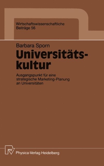 Barbara Sporn - Universitätskultur, E-bok