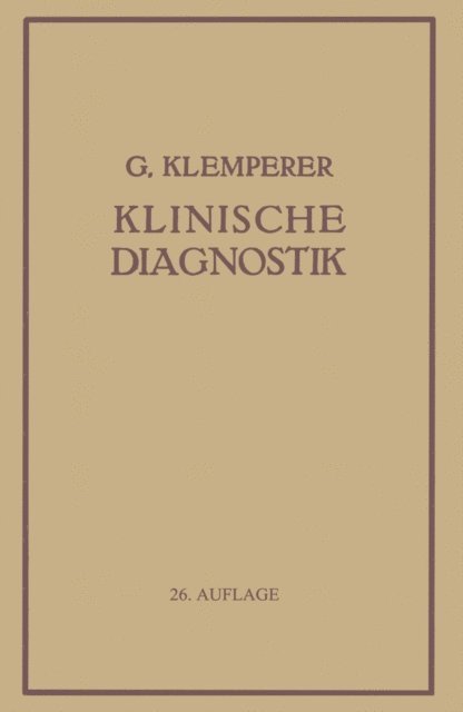 Georg Klemperer - Grundriss Der Klinischen Diagnostik, E-bok. Tillgänglighet: Lägg i varukorg