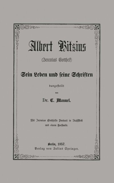 C. Manuel, H. Haake - Albert Bitzius, E-bok