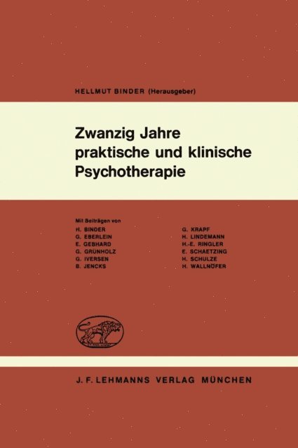 H. Binder - Zwanzig Jahre praktische und klinische Psychotherapie, E-bok