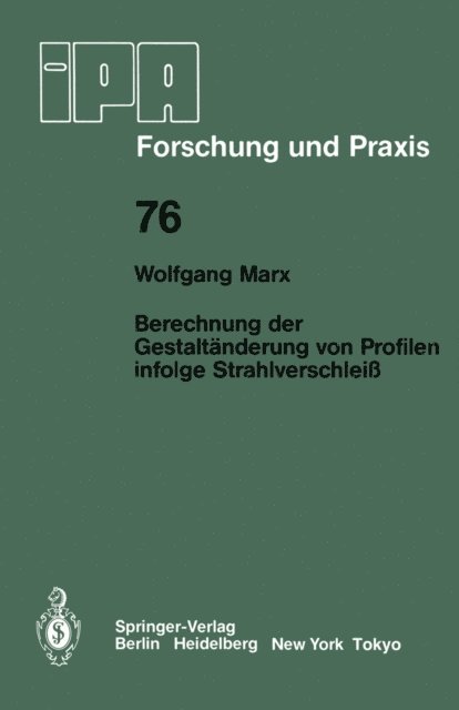 W. Marx - Berechnung der Gestaltänderung von Profilen infolge Strahlverschleiß, E-bok