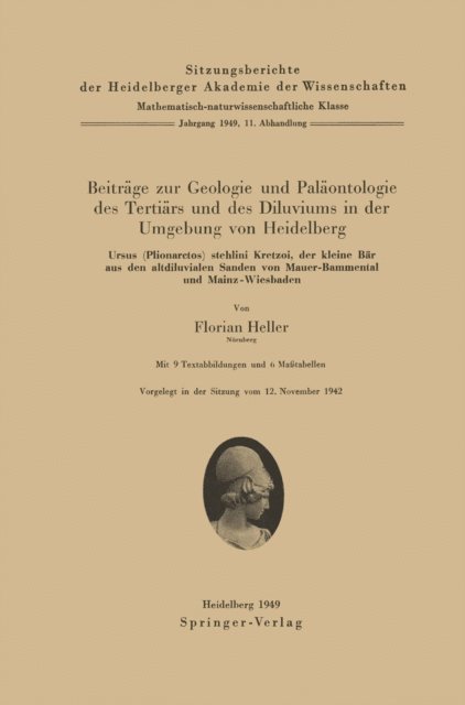 F. Heller - Beiträge zur Geologie und Paläontologie des Tertiärs und des Diluviums in der Umgebung von Heidelberg, E-bok