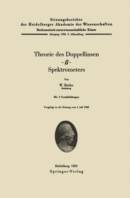 W. Bothe - Theorie des Doppellinsen-β-Spektrometers, E-bok