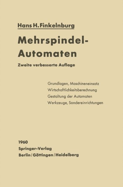 Hans H. Finkelnburg - Mehrspindel-Automaten, E-bok