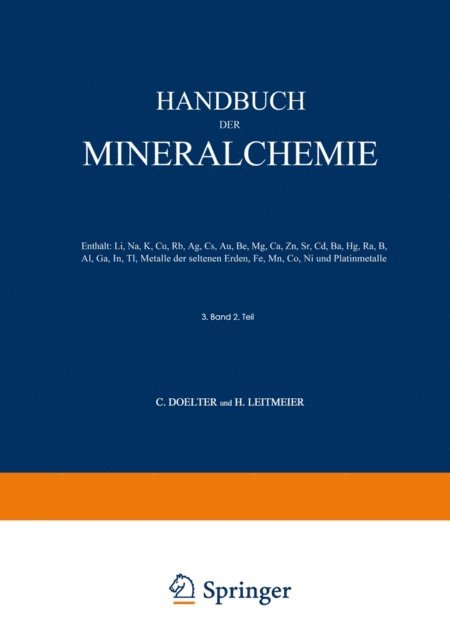 H. Leitmeier, C. Doelter - Handbuch der Mineralchemie, E-bok