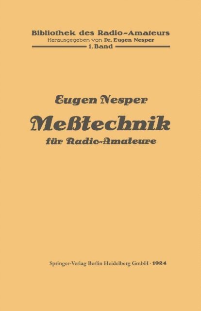 Eugen Nesper, Eugen Nesper - Meßtechnik für Radio-Amateure, E-bok