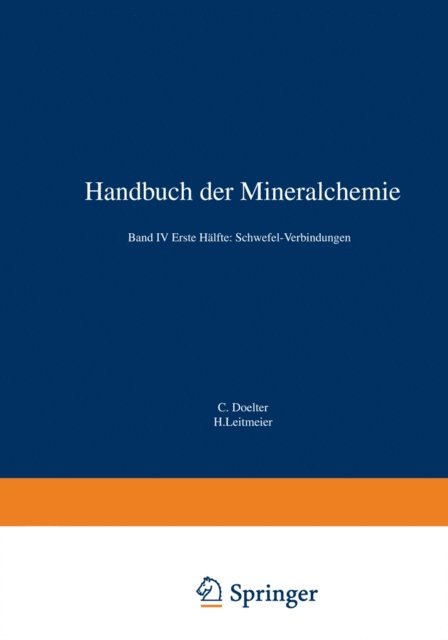 H. Leitmeier, C. Doelter - Handbuch der Mineralchemie, E-bok