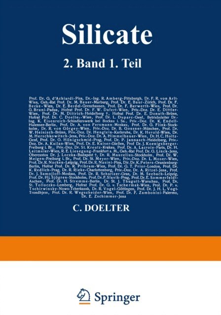 C. Doelter - Silicate, E-bok