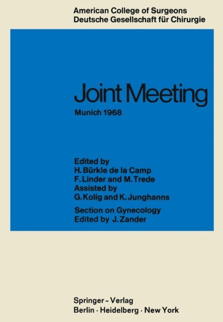 M. Trede, F. Linder, H. Burkle de la Camp - Joint Meeting Munich 1968, E-bok