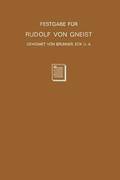 Festgabe fr Rudolf von Gneist zum Doktorjubilum am  XX. November MDCCCLXXXVIII