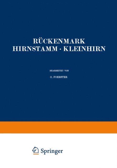H.W. Stenvers, O. Marburg, F. Lotmar, St. Kornyey, O. Gagel, O. Foerster - Rückenmark Hirnstamm · Kleinhirn, E-bok